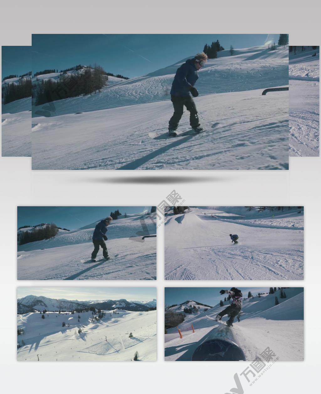 帅气滑雪运动冬季滑雪比赛视频素材