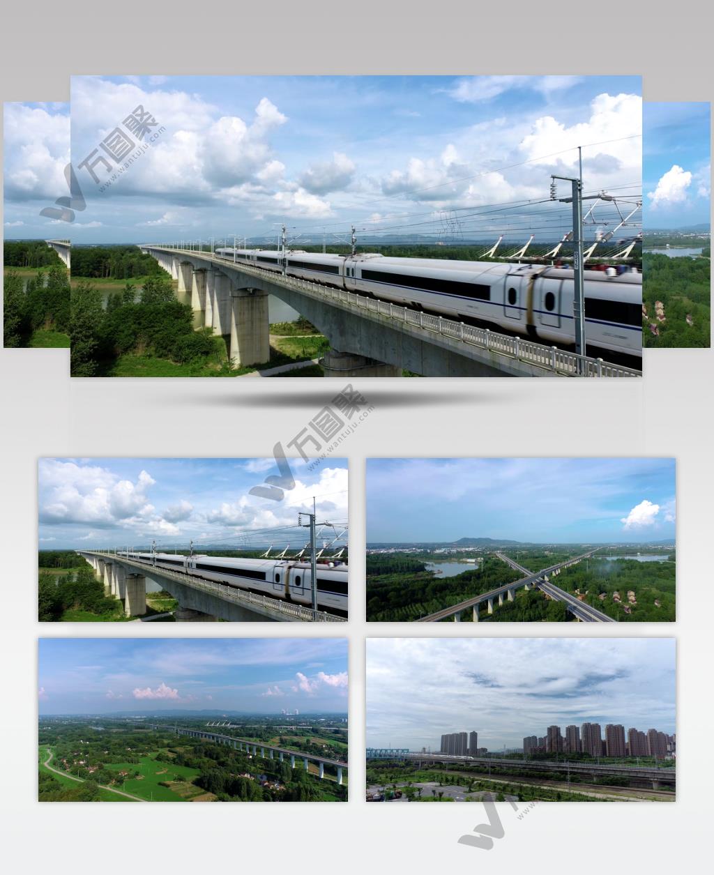 4K航拍山区城市高铁视频素材