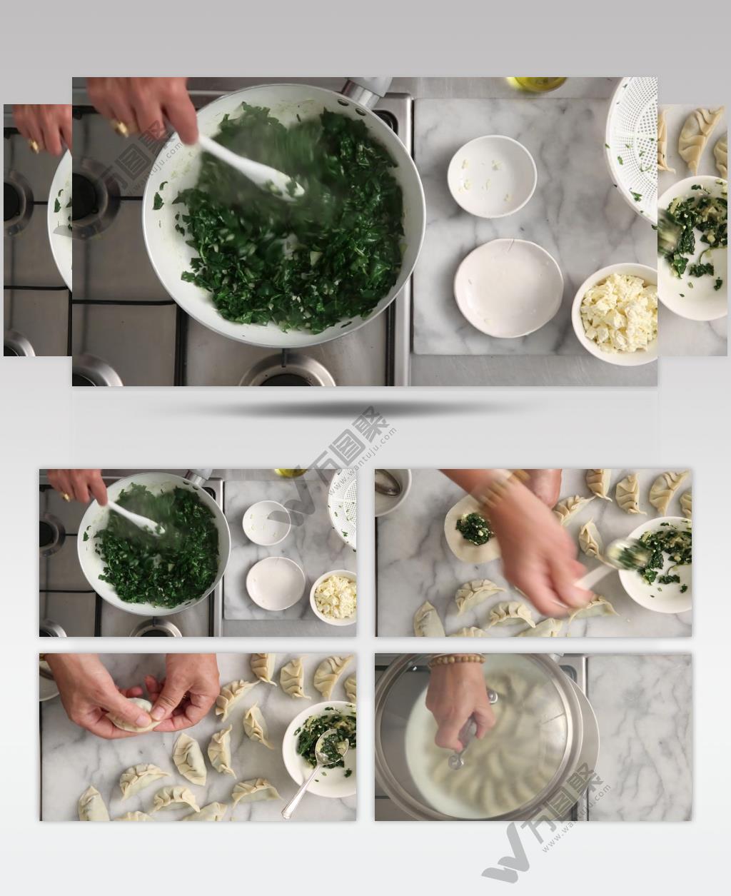 美食水饺子包饺子实拍视频素材