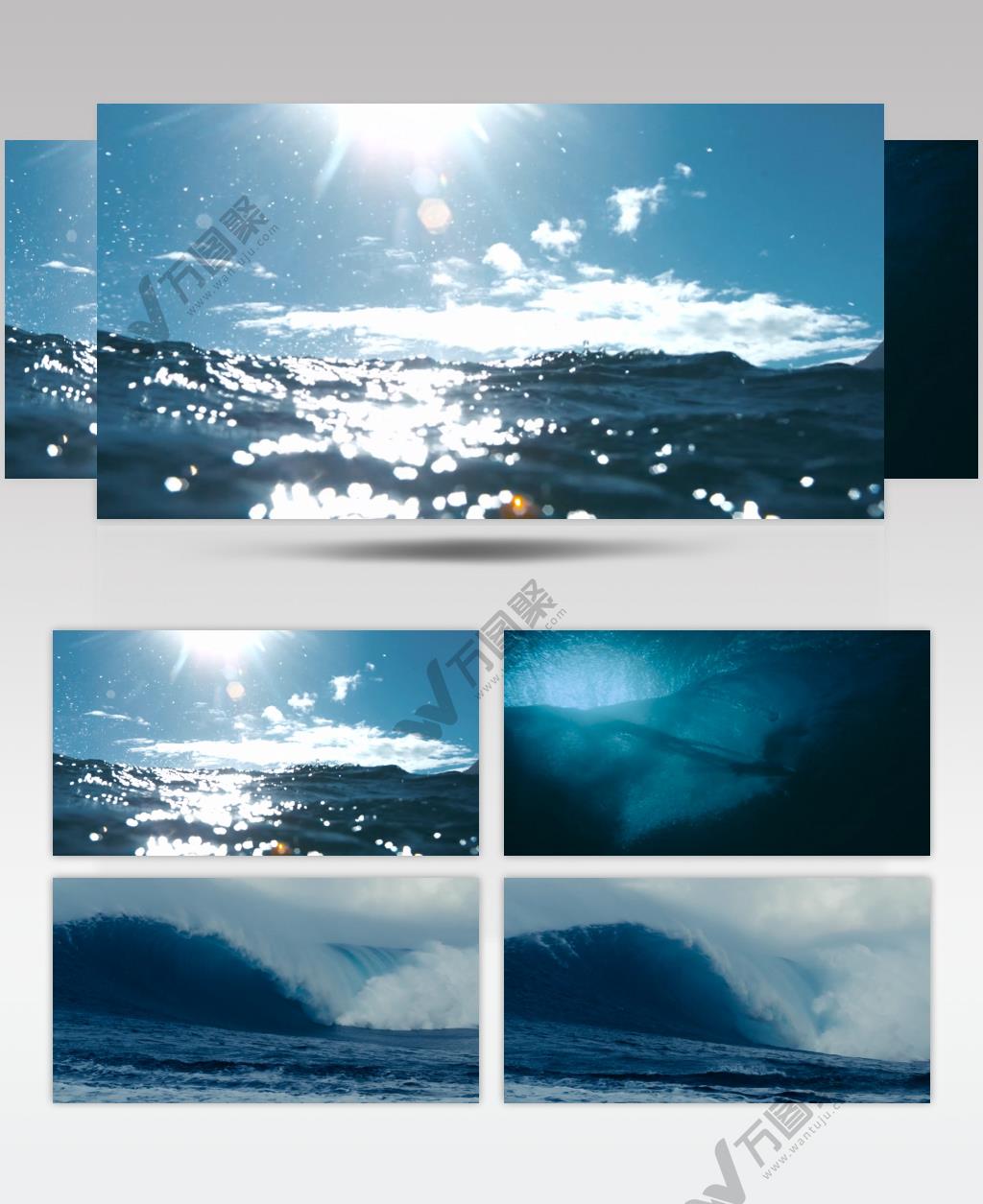 震撼实拍大海海面海浪冲浪高清背景视频