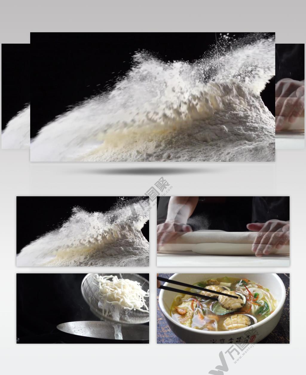 美味面粉烹饪手擀面慢动作制作过程美食
