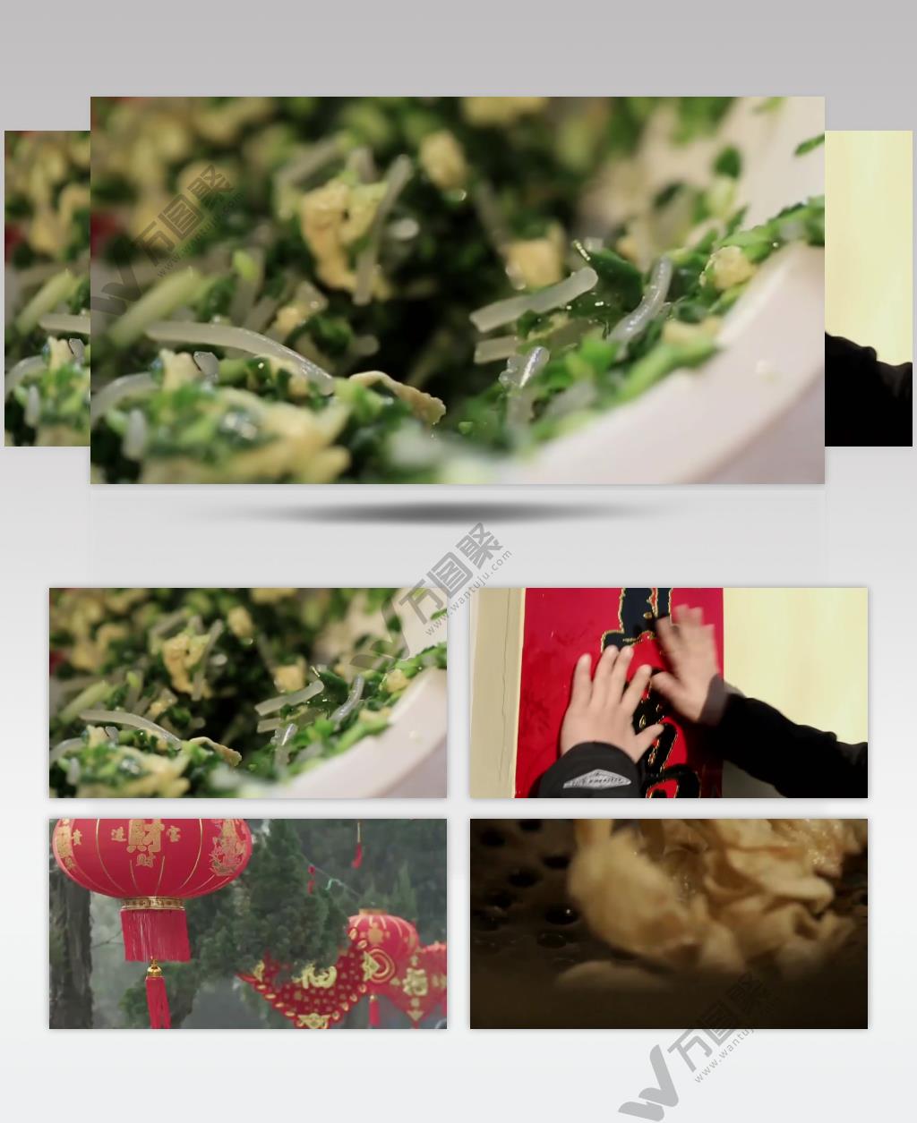 过年新年春节福字敲锣打鼓美食制作视频素材