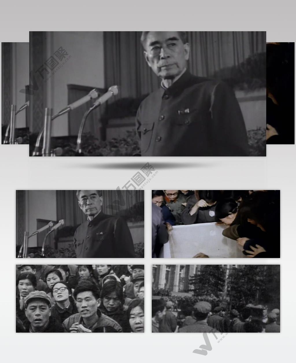 黑白新中国历史文化政治领导人视频素材