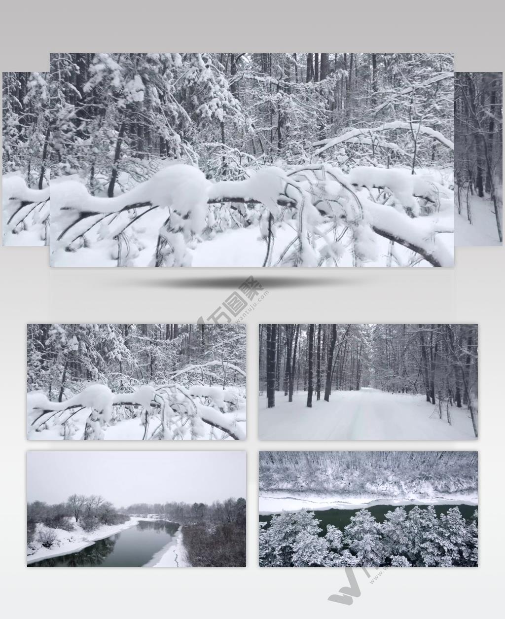 冬天冬景雪地大雪4K视频素材