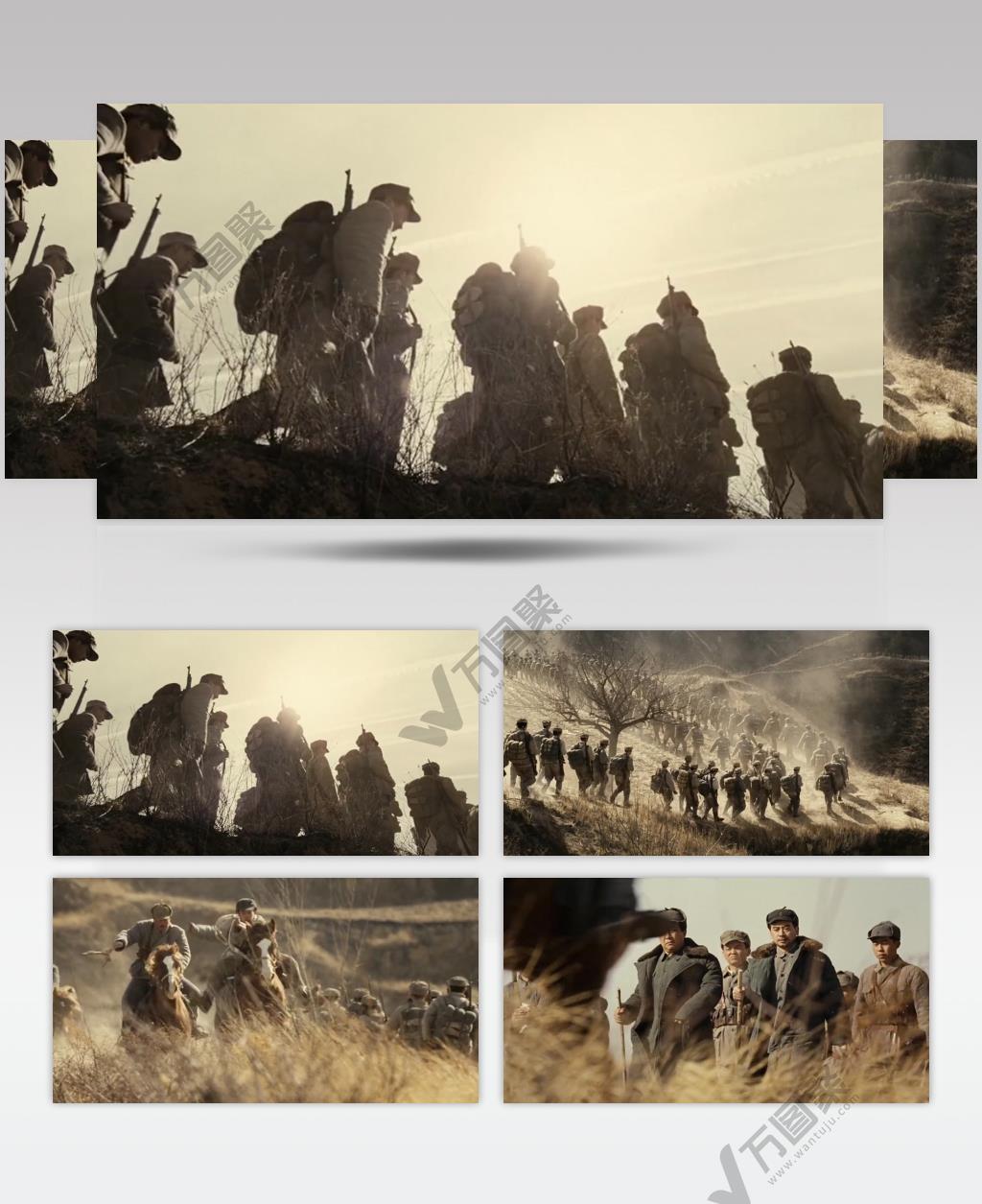 红军长征毛泽东抗战历史视频素材