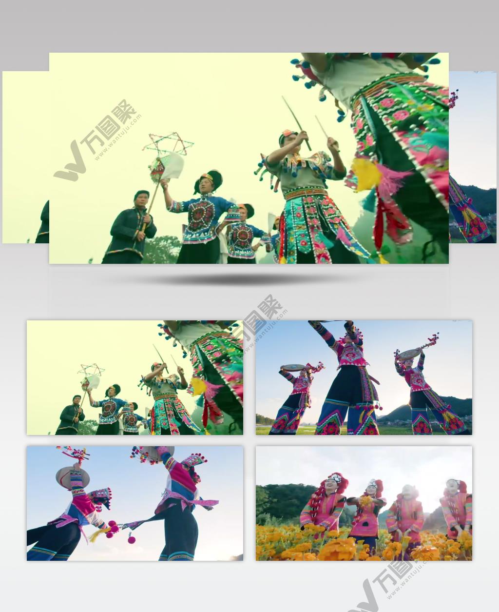 少数民族载歌载舞民族风俗文化视频素材