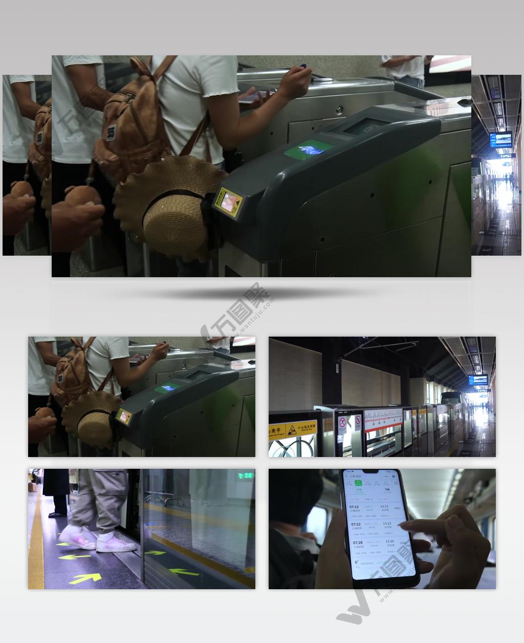 航拍地铁站进站到出站视频素材