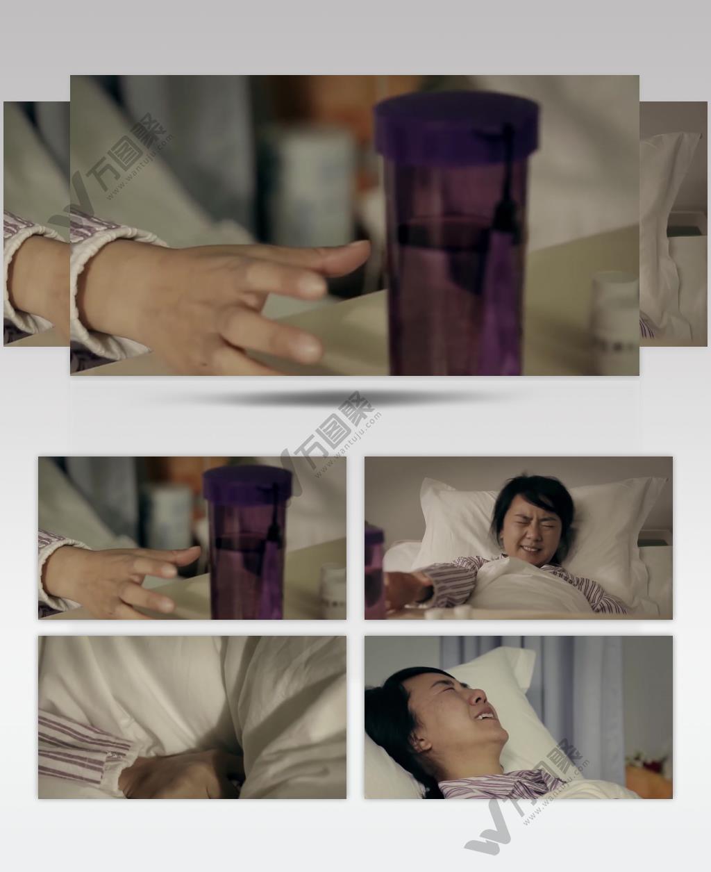 病魔疼痛难耐医院病床视频素材