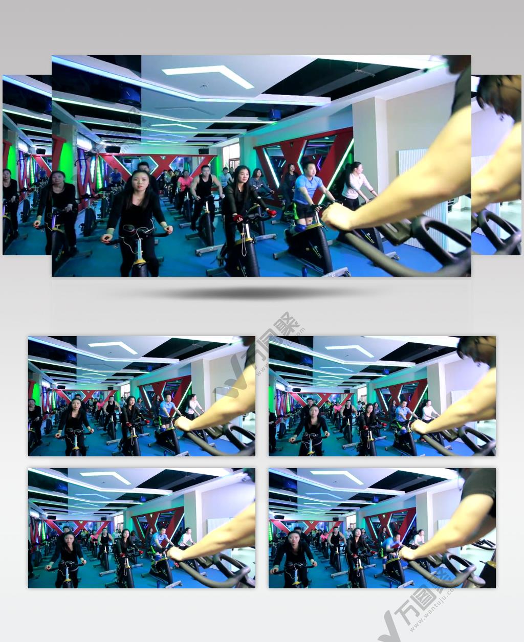 动感单车锻炼健身房健身美女