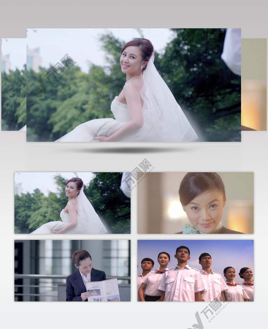 各职业民族人物微笑笑脸镜头特写