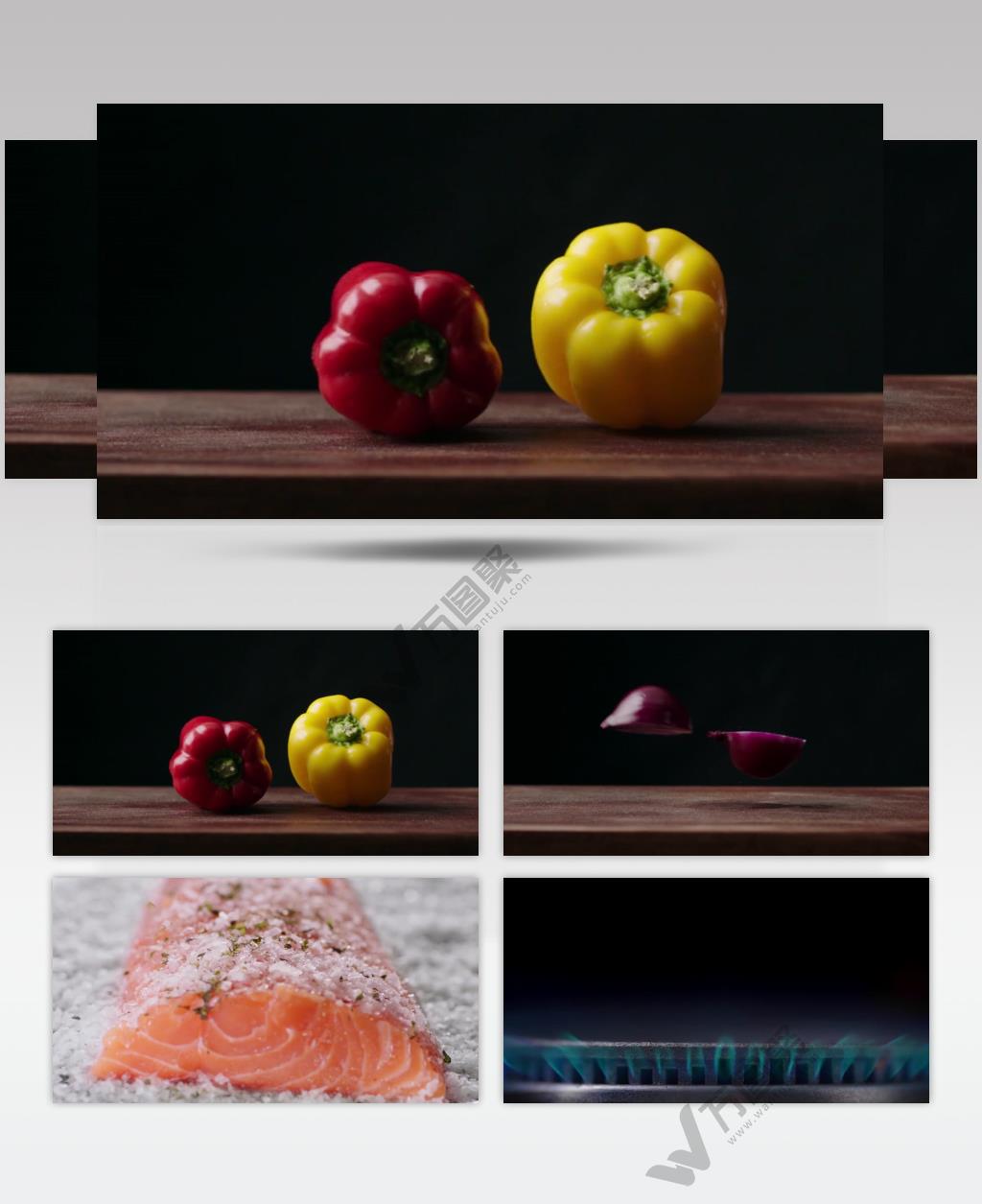 高清美食食材蔬菜特写视频素材