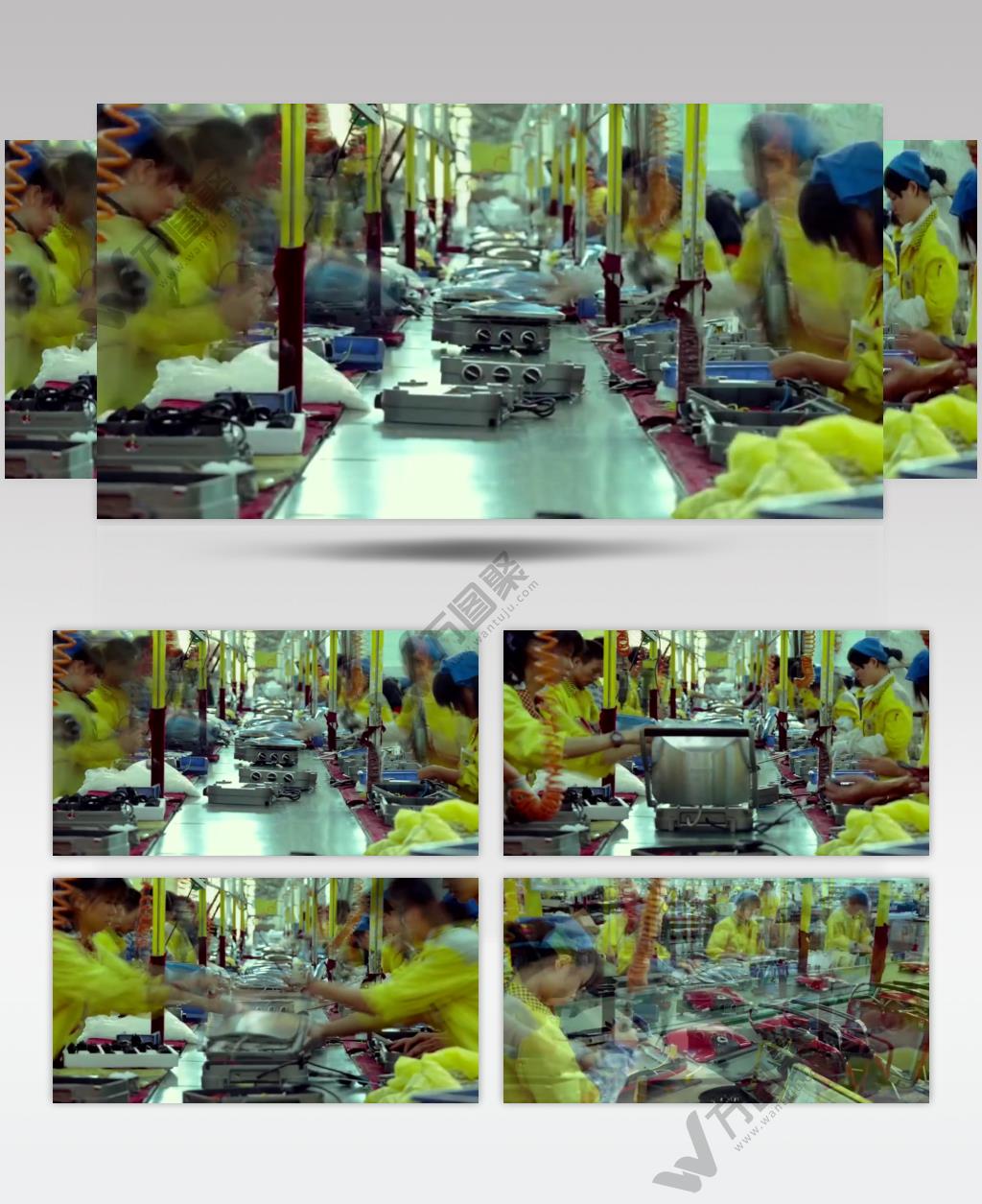 工厂流水线 女工 车间 设备生产 零件制造组装 视频素材