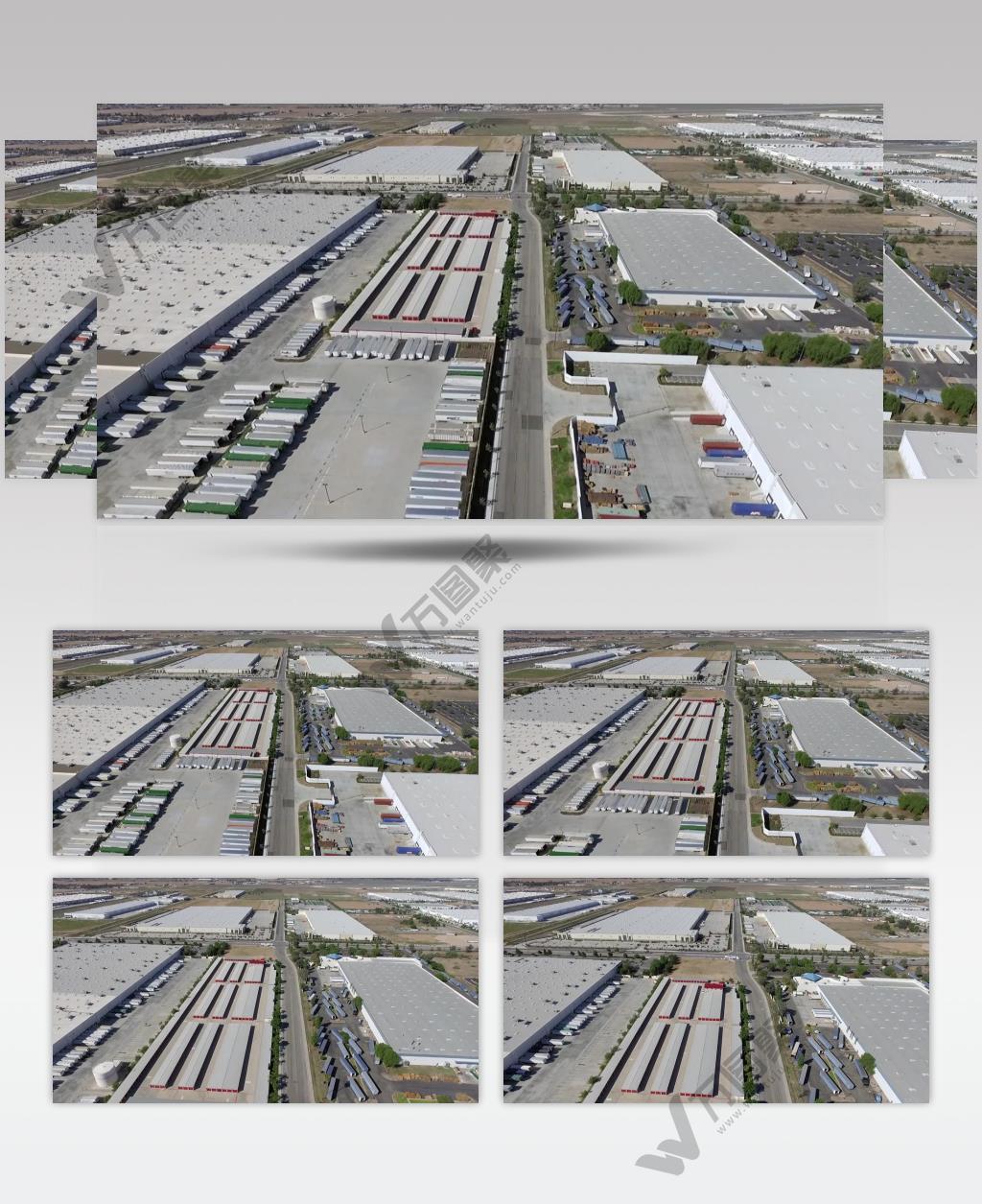 俯拍园区工业厂房建筑工业经济开发视频素材