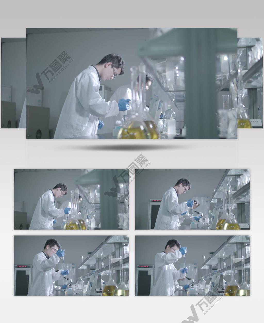 实拍科研人员在实验室做化学实验视频素材