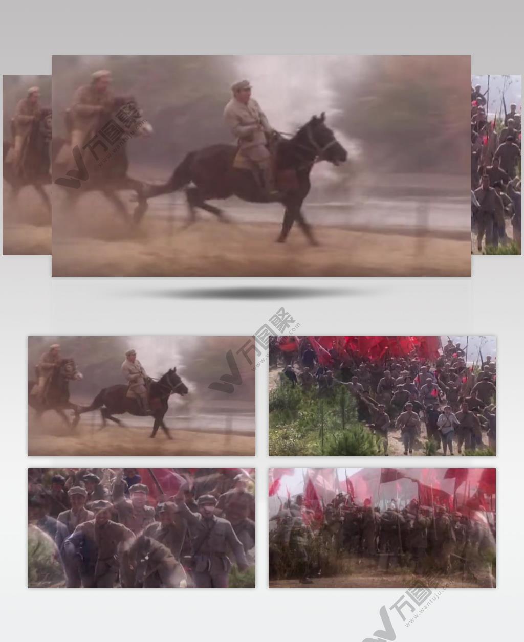 井冈山红军毛泽东朱德胜利会师历史视频素材