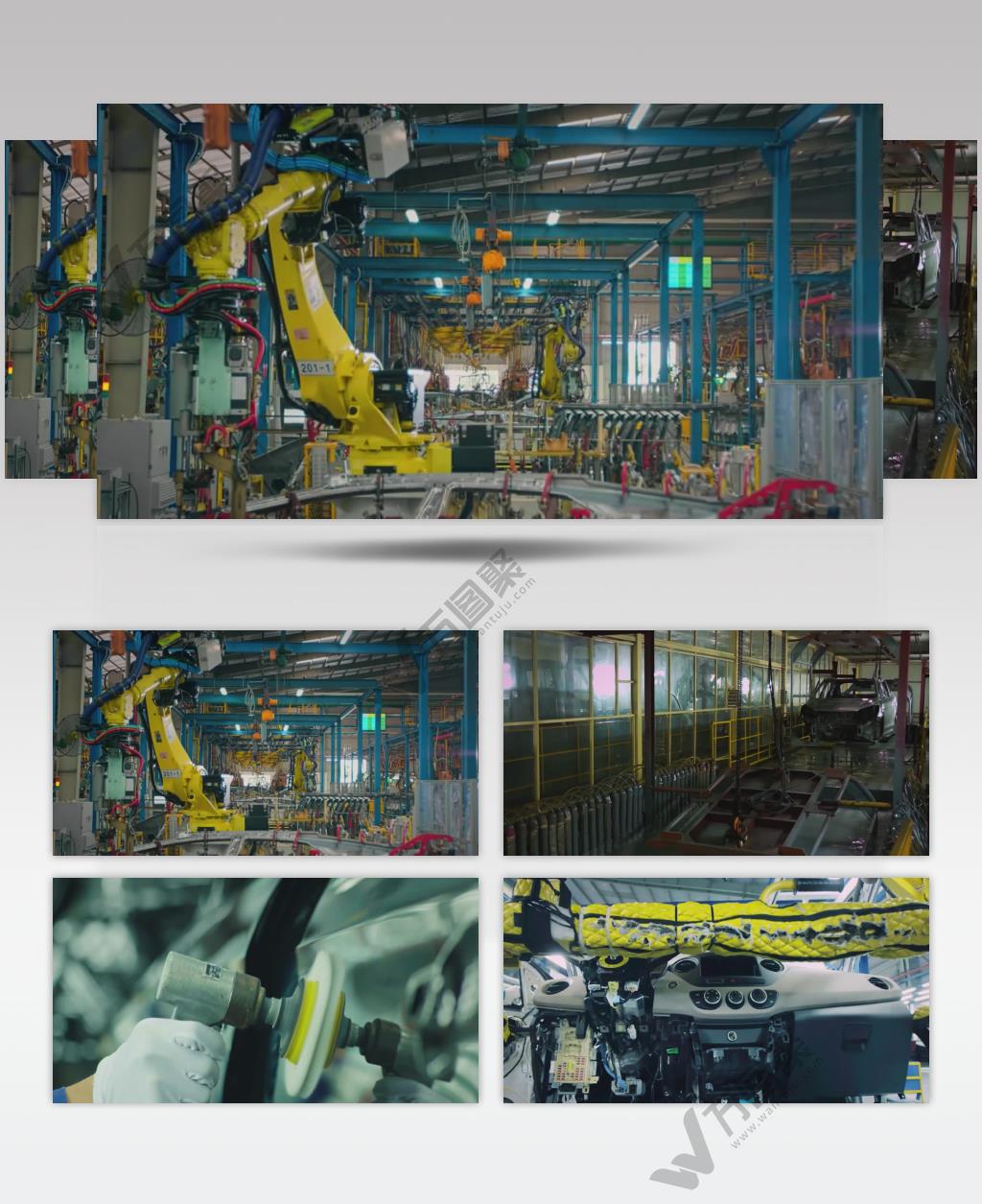 高科技智能自动化汽车生产制造视频素材