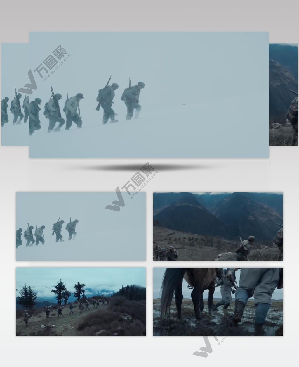 红军爬雪山过草地历史视频素材