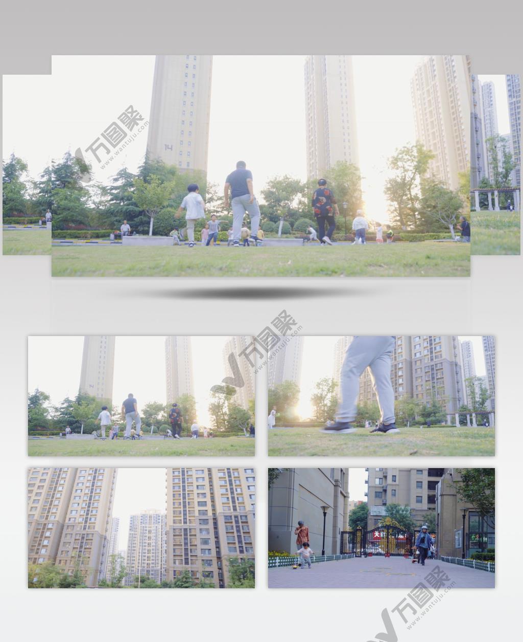 温馨4K社区生活回家欢声笑语实拍视频素材