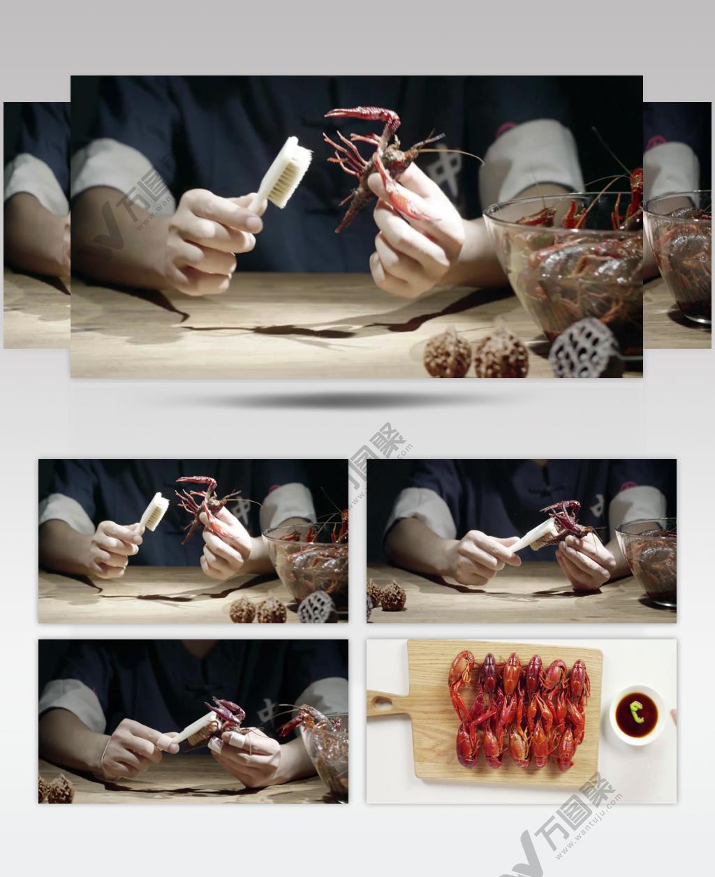 小龙虾视频实拍素材小龙虾制作修剪小龙虾