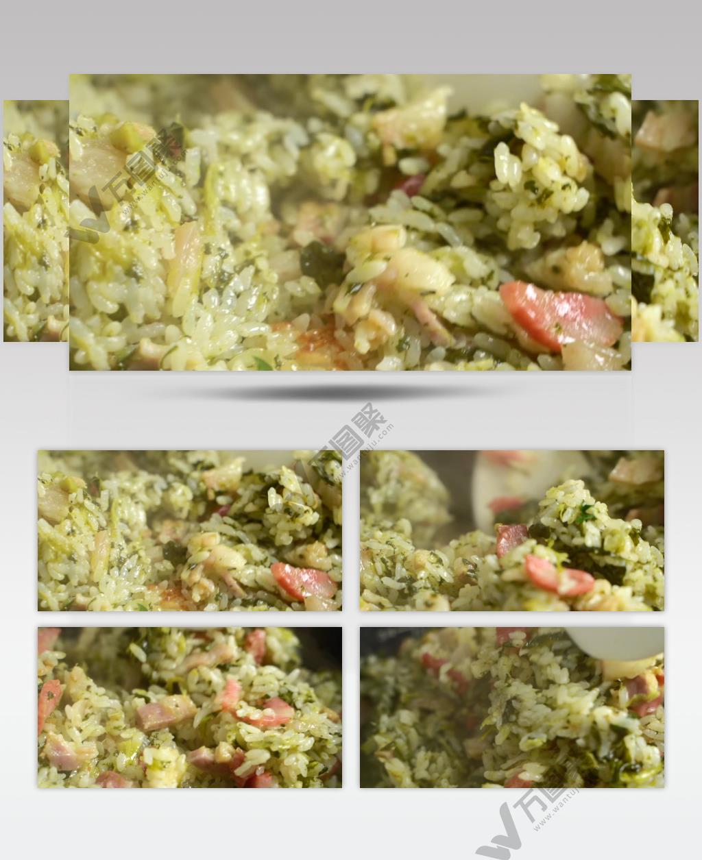 上海菜饭特写素材慢动作