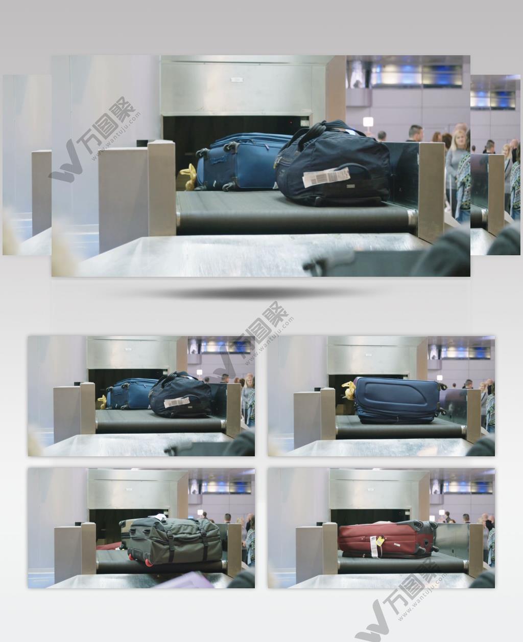 机场行李托盘行李传送带行李运输航空服务视频素材