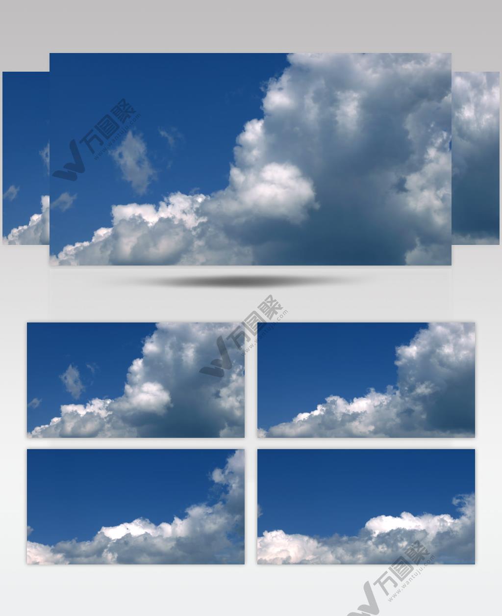 晴空万里蓝天白云流动视频素材
