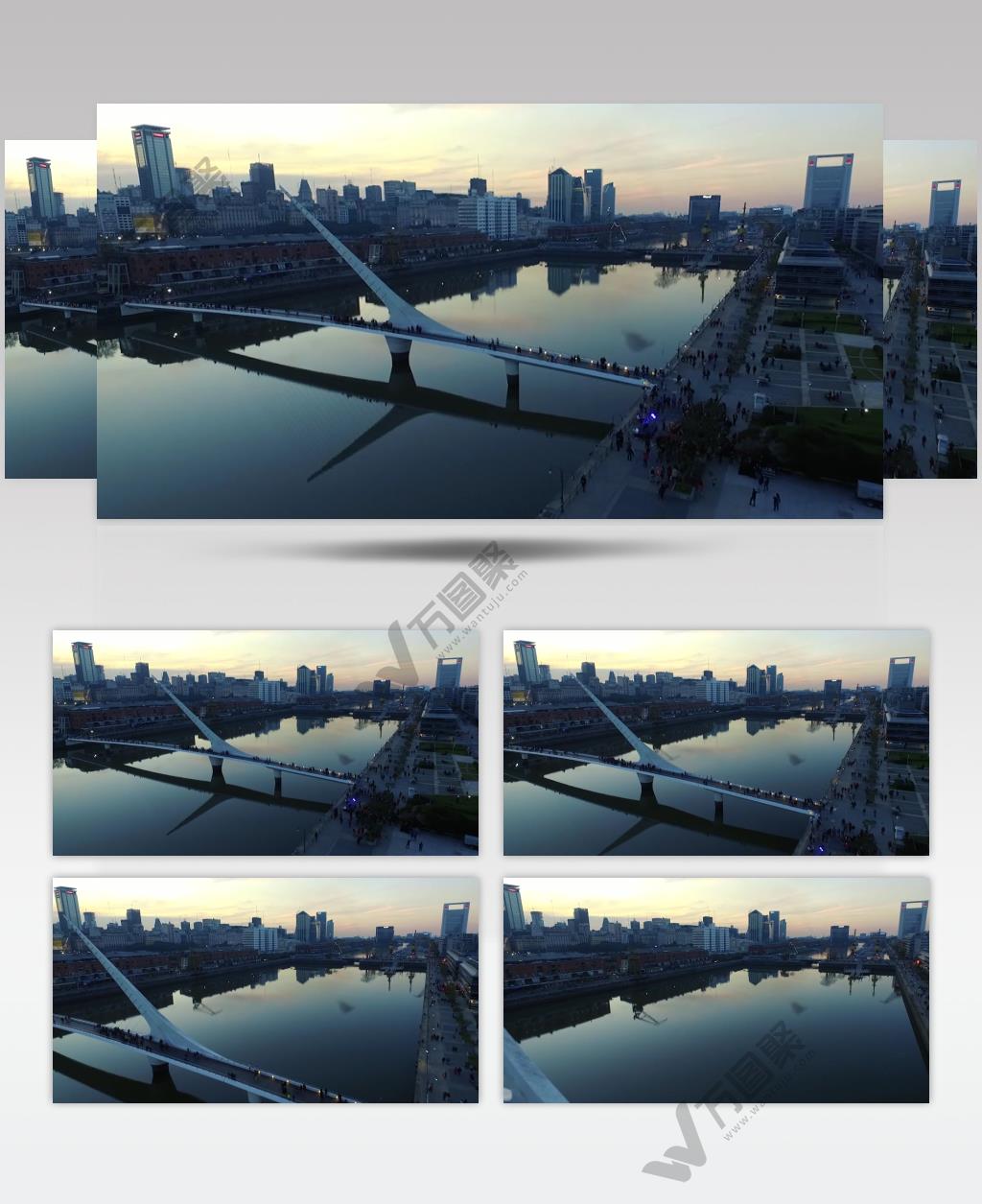 马德罗港 天际线 日落 湾 餐厅 桥