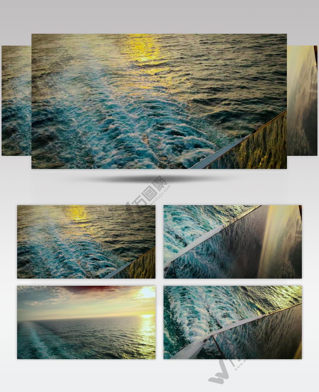 4K实拍唯美大气船尾海面波浪视频素材