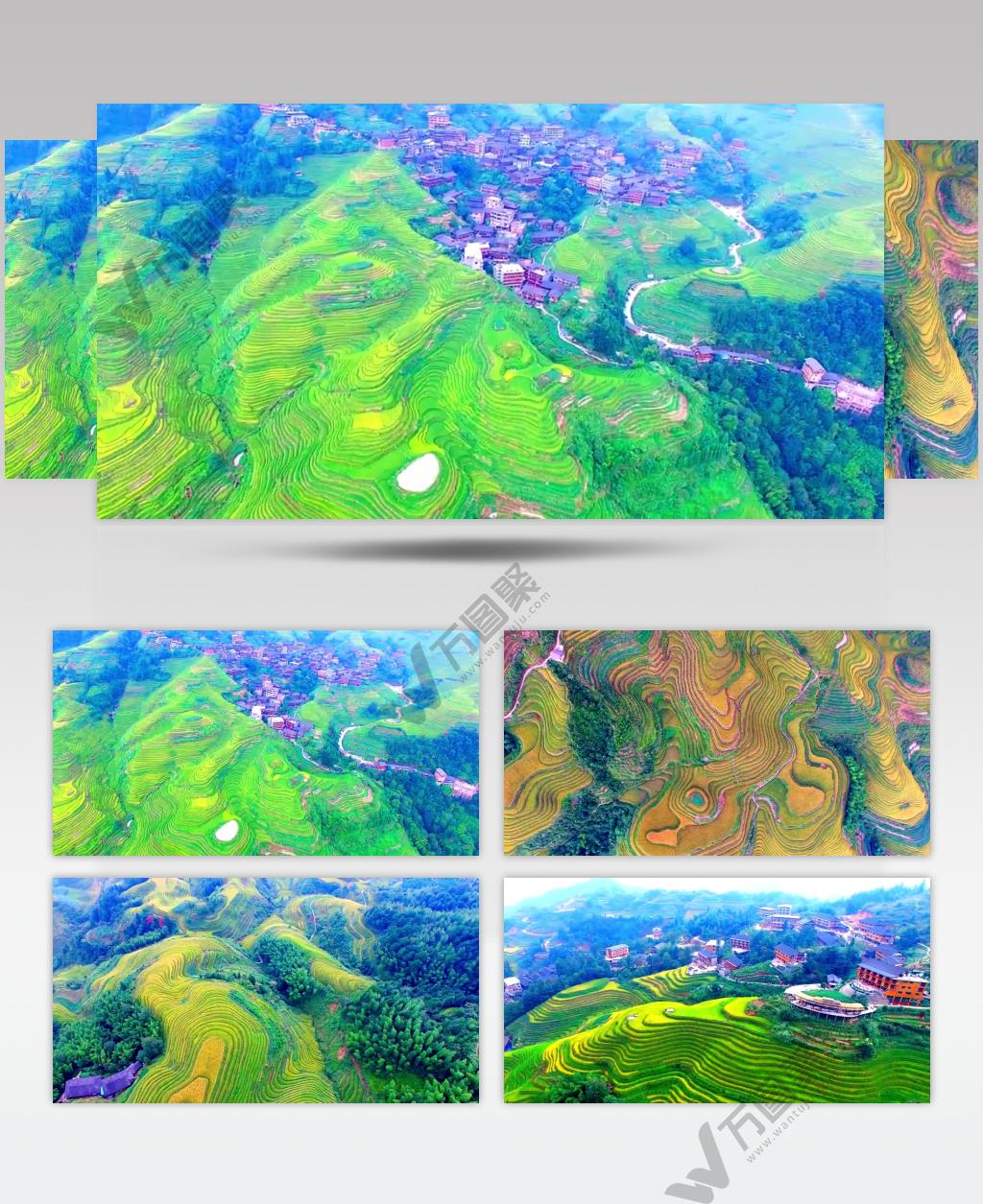 唯美风景宣传片龙脊梯田航拍视频素材