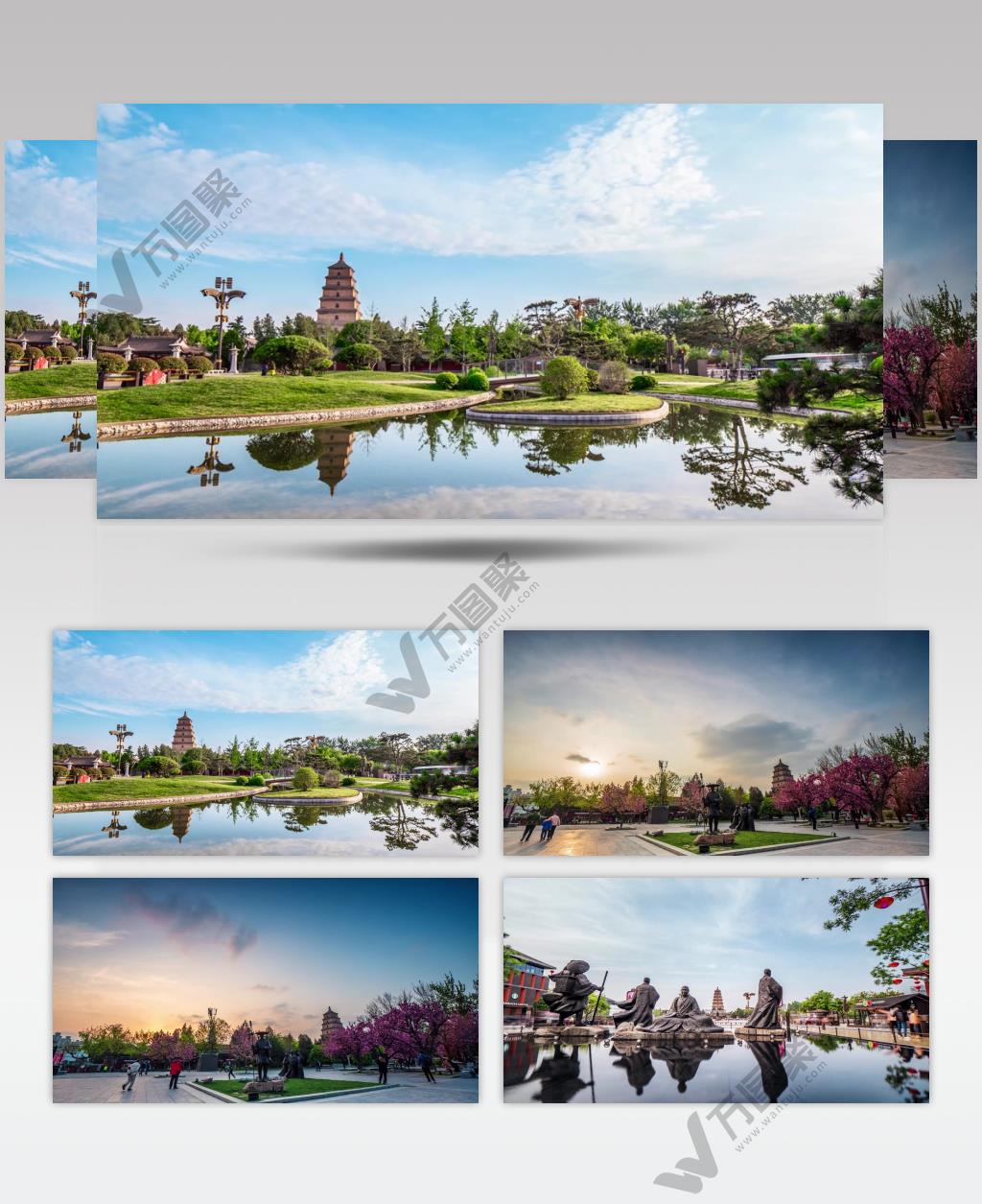 4K西安大雁塔西安旅游景点延时视频素材