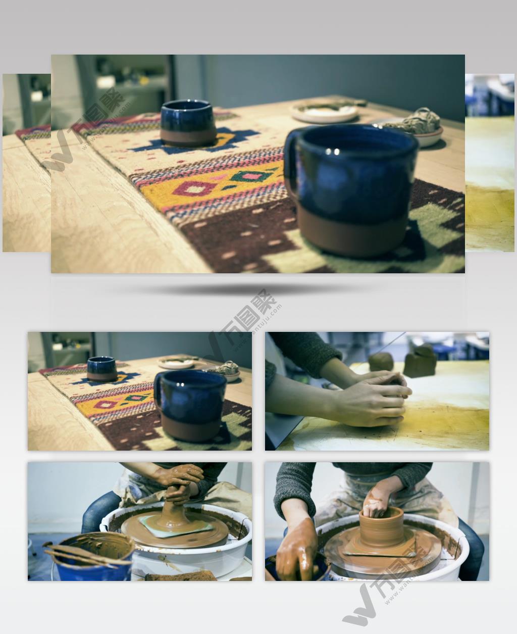 民间手工陶瓷艺术制作过程视频素材