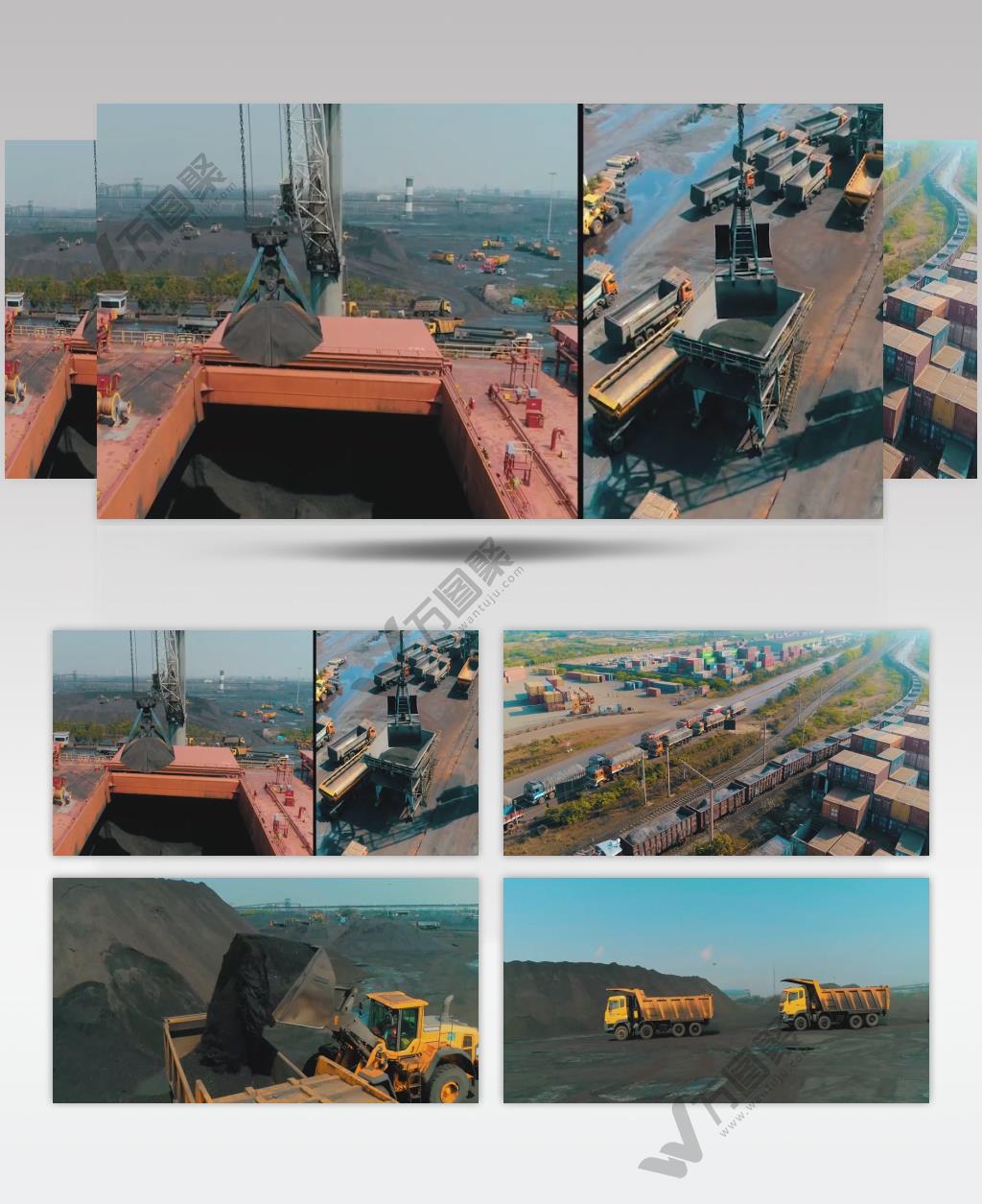 实拍煤矿运输煤矿生产加工线视频素材