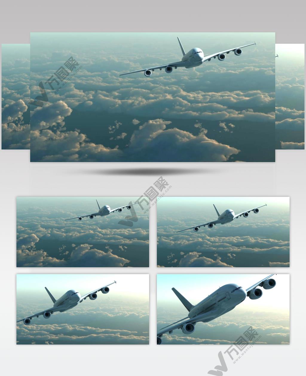 飞机航班天空飞行旅行视频素材