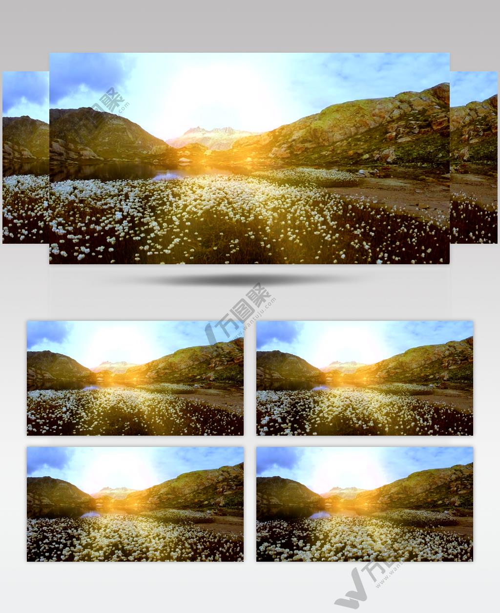 棉花田边的山色湖光