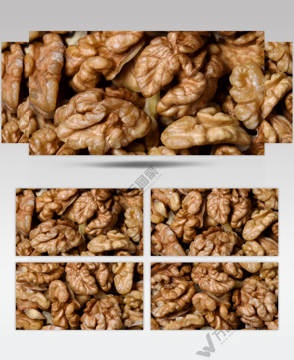 特写近景实拍核桃仁视频素材