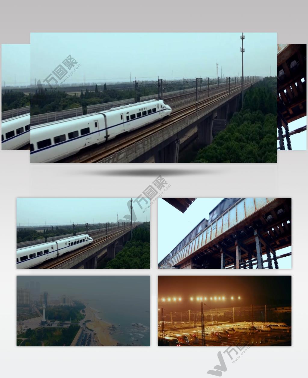 高铁和谐号货运客运轨道铁路宣传片夜景