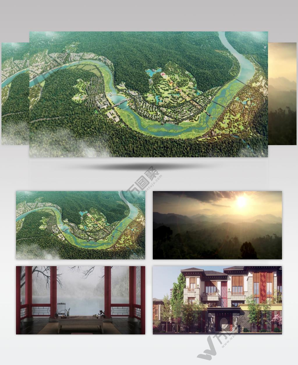 古建筑 阁楼 塔 三维建筑 动画 3d动画 房产 地产 水景 别墅洋房 别墅群 意境 漫游动画 巡游 鸟瞰