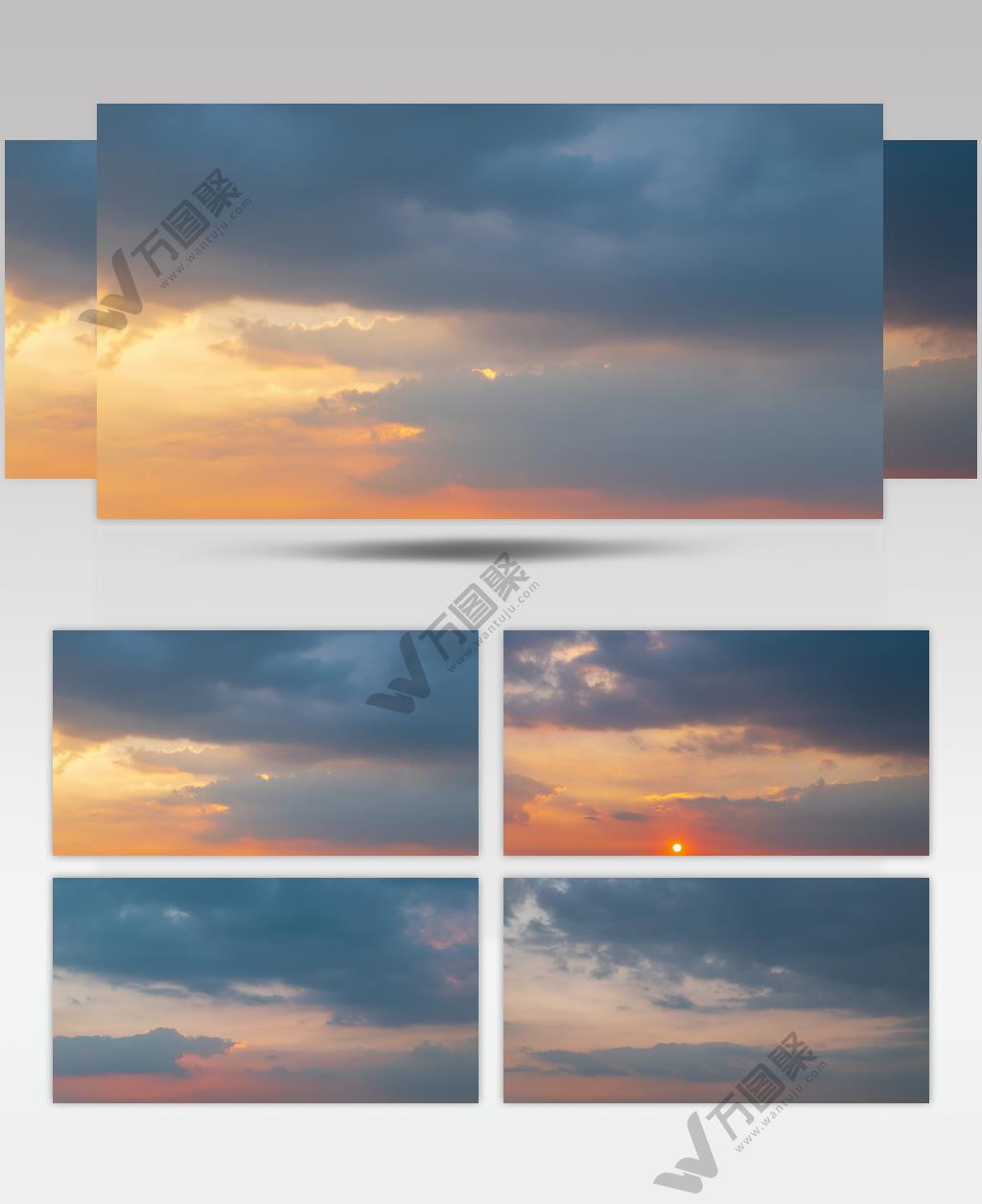 橙色日落延时实拍镜头