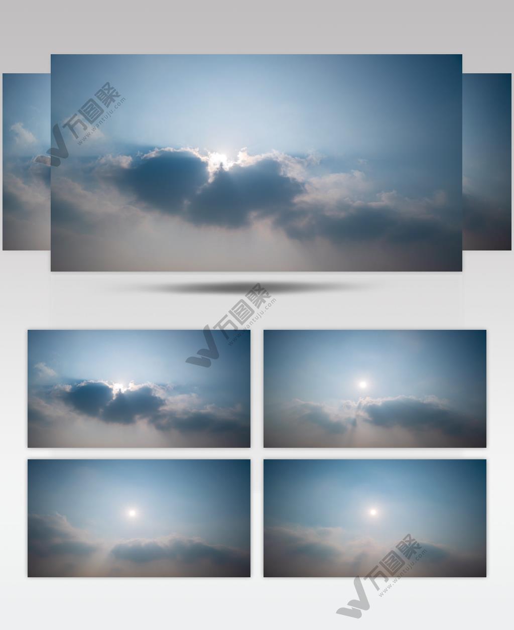 蓝天白云太阳星芒延时