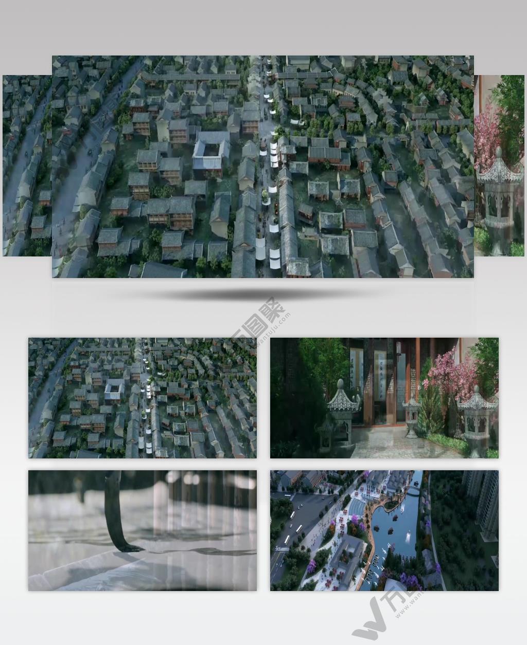 三维建筑 漫游动画 3d巡游 古建筑 明清建筑 码头 古代集市 古代建筑 城墙 城楼 高清素材