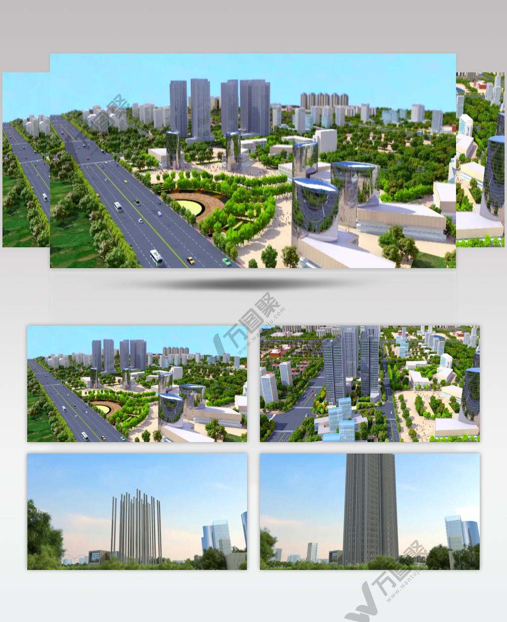 地产动画 生长动画 三维建筑 漫游动画 高楼 鸟瞰城市 宣传片素材