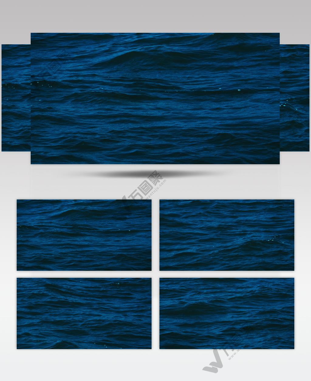 幽暗深邃的大海慢镜头升格