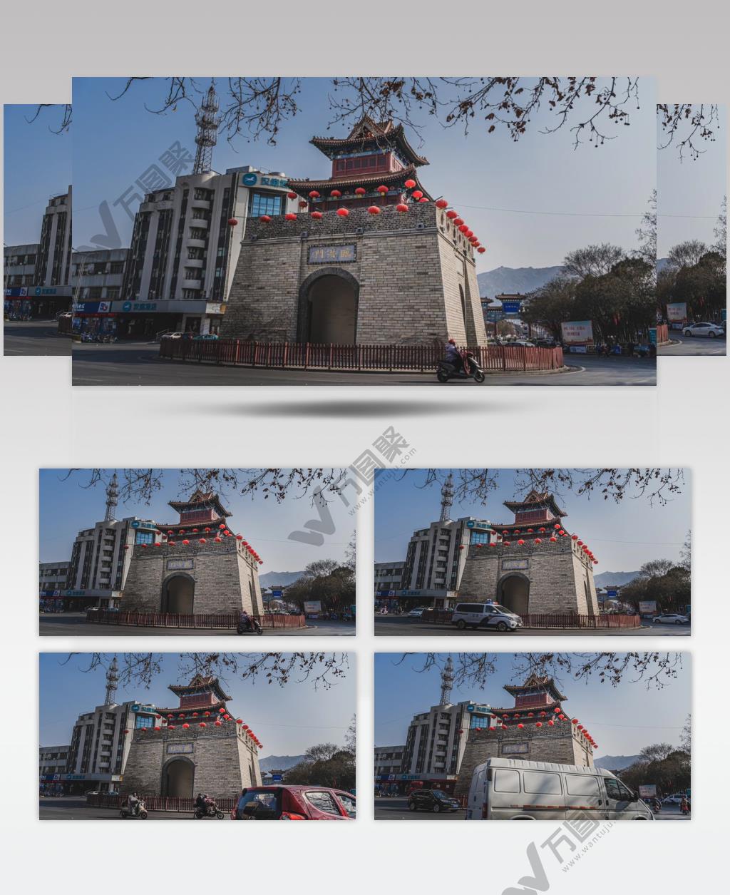 连云港海州古城鼓楼门延时摄影4K