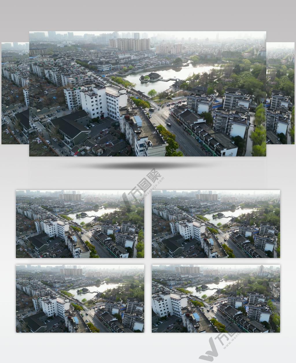 【4K60帧】扬州荷花池公园城市风光航拍