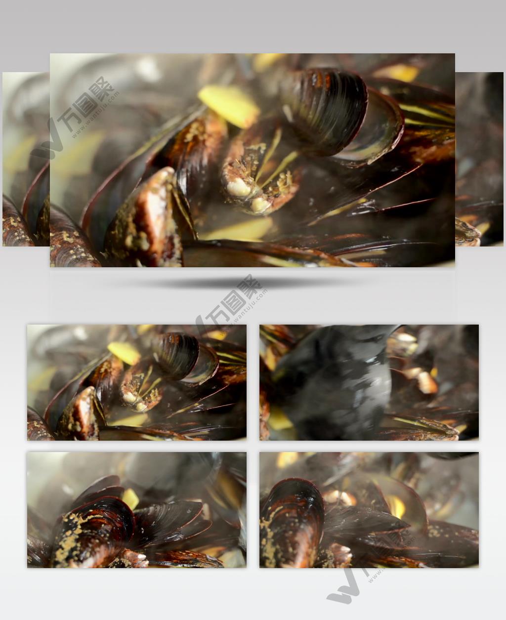 海鲜美味淡菜海虹制作慢动作