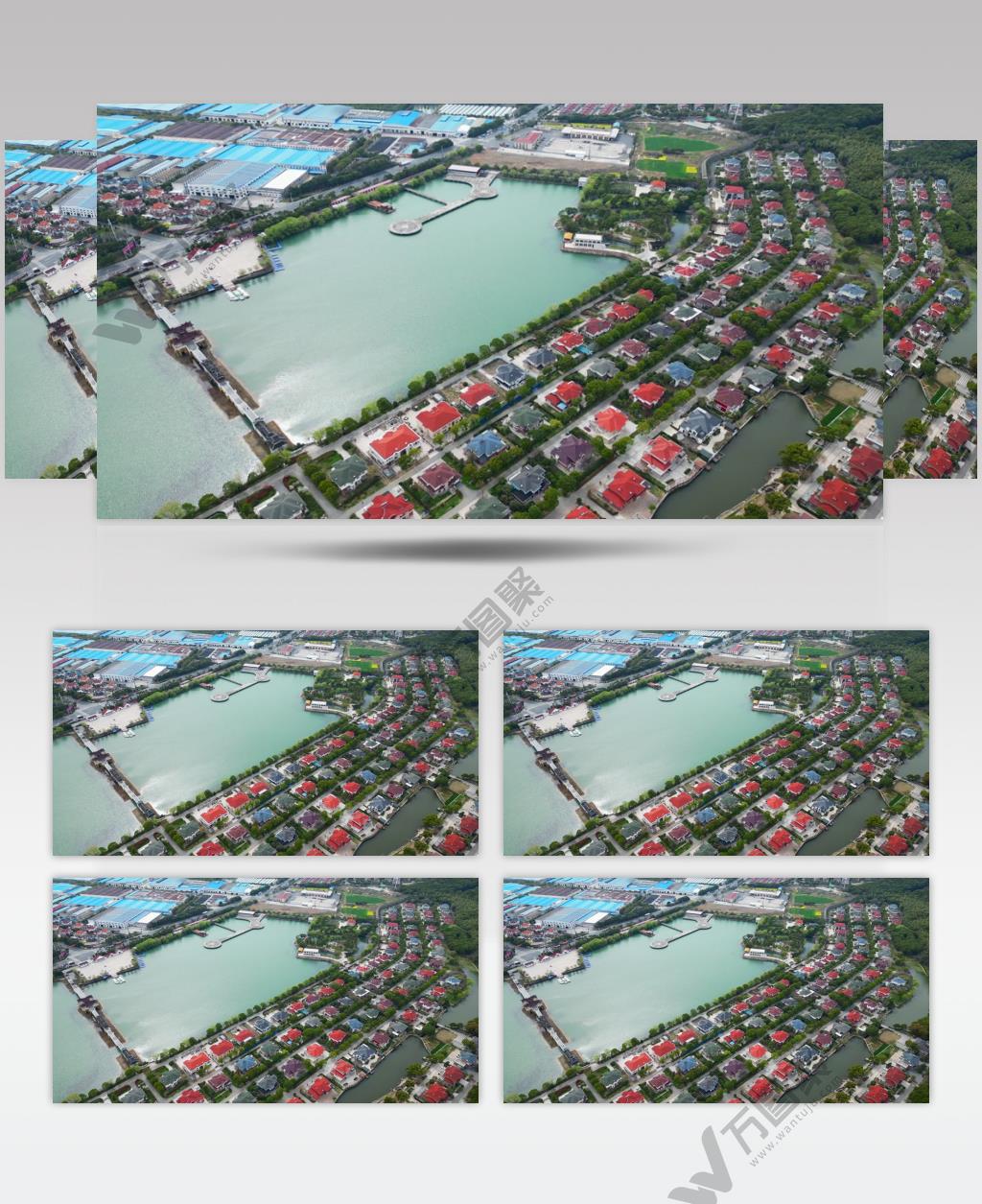 【4K60帧】江阴华西村龙西湖别墅群航拍