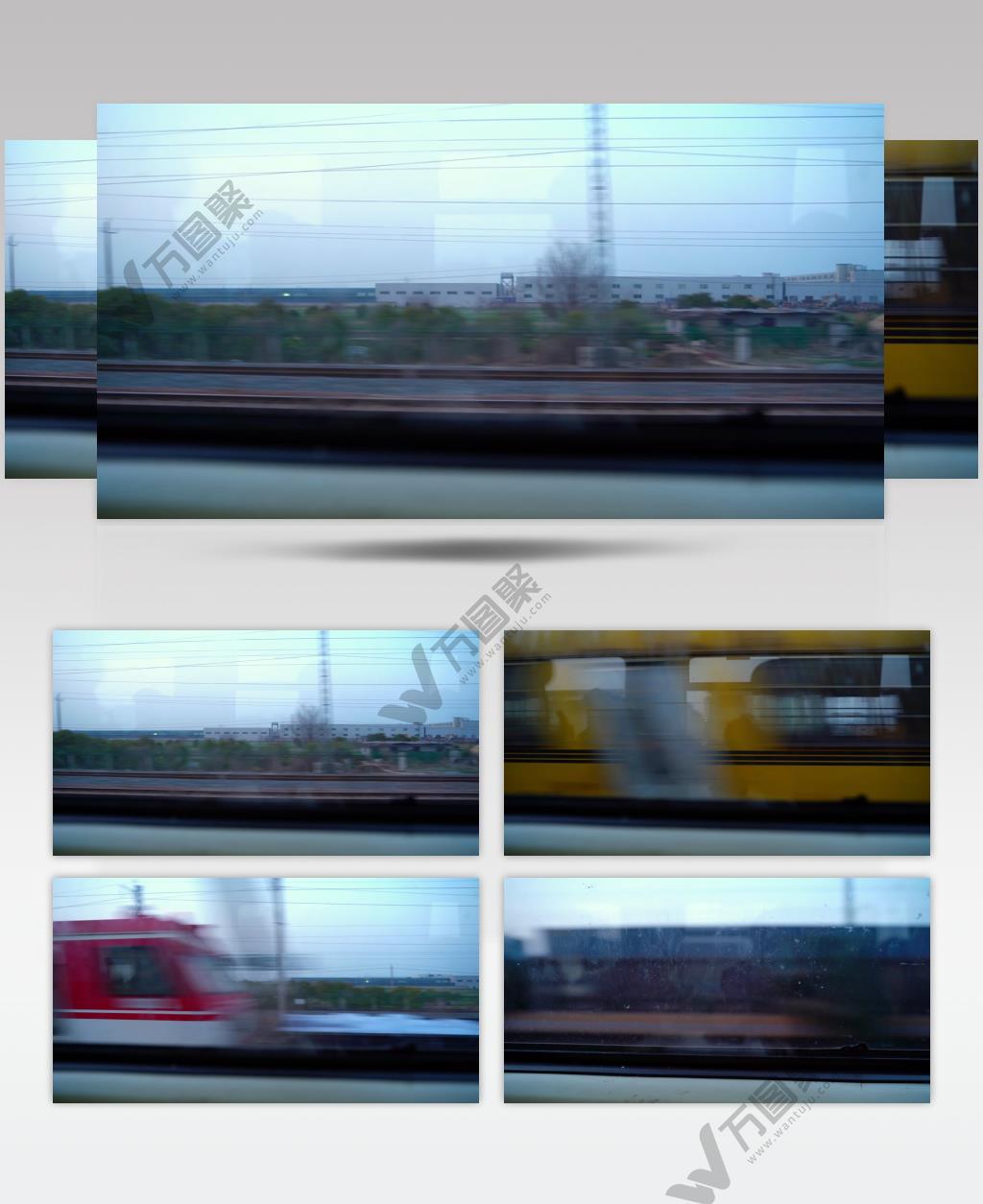 火车行驶中窗外的风景4K视频素材