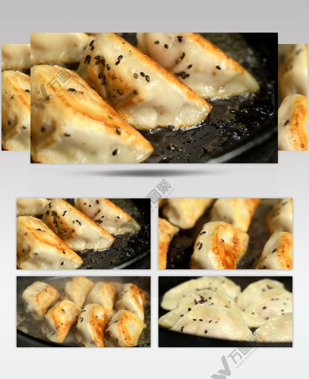 锅贴煎饺制作过程4K