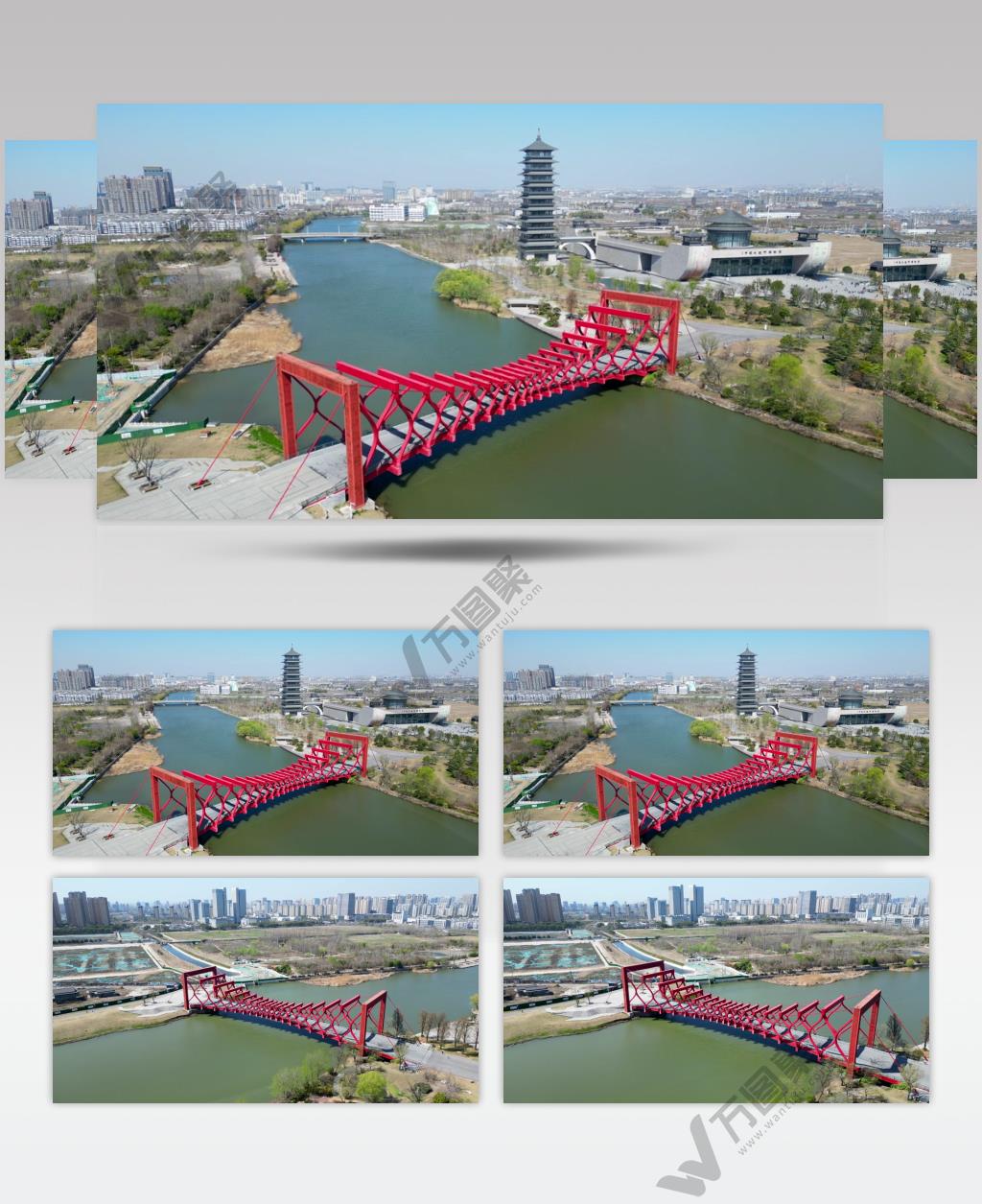 【4K60帧】扬州大运河博物馆剪影桥航拍