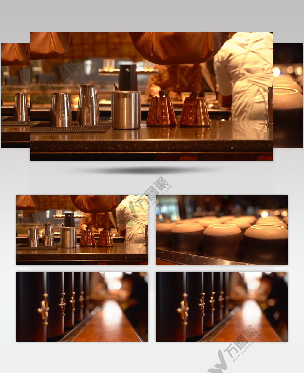 咖啡店服务员正在制作咖啡4K